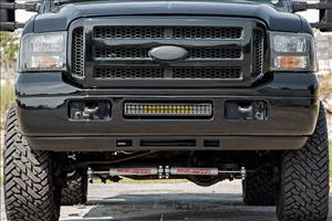 LED Light Kit Bumper Mount 20 Inch Black Dual Row White DRL Ford F-250/F-350 Super Duty (05-07) Rough Country