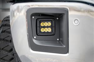 LED Light Kit Fog Mount 2 Inch Black Pair GMC Sierra 1500 2WD/4WD (14-15) Rough Country