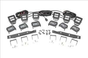 LED Light Kit Fog Mount Triple 2 Inch Black Pair Ford Raptor 4WD (17-20) Rough Country
