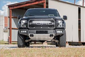 LED Light Kit Fog Mount Triple 2 Inch Black Pair Amber DRL Ford Raptor (17-20) Rough Country