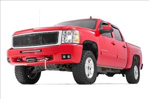 LED Light Kit Fog 2 Inch Black Pairs x2 White DRL Chevy Silverado 1500/2500HD/3500HD Rough Country