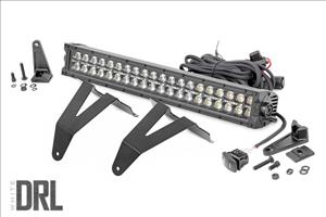 LED Light Kit Bumper Mount 20 Inch Black Dual Row White DRL Ram 1500 (19-24) Rough Country