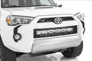 LED Light Kit Bumper Mount 30 Inch Black Dual Row White DRL Toyota 4Runner (14-20) Rough Country