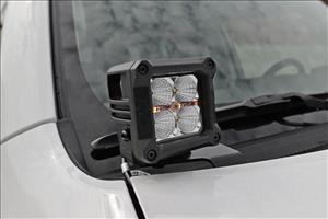 LED Light Kit Ditch Mount 3 Inch Chrome Wide Angle Pair Rough Country