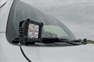 LED Light Kit Ditch Mount 3 Inch Chrome Wide Angle Pair Rough Country