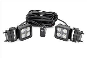 Black Series LED Light Pair 2 Inch Flood Swivel Mount Rough Country