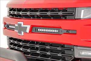 LED Light Kit Grille Mount 10 Inch Chrome Slimline Pair Chevy Silverado 1500 (19-22) Rough Country