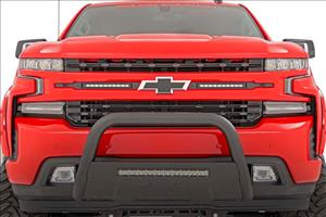 LED Light Kit Grille Mount 10 Inch Chrome Slimline Pair Chevy Silverado 1500 (19-22) Rough Country
