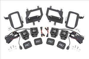 LED Light Kit Fog Mount Dual 2 Inch Black Pairs SAE Ford F-150 (15-17) Rough Country