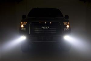LED Light Kit Fog Mount Dual 2 Inch Black Pairs SAE Ford F-150 (15-17) Rough Country