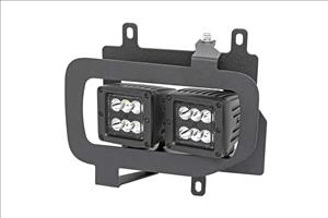 LED Light Kit Fog Mount Dual 2 Inch Black Pairs Flood Ford F-150 (15-17) Rough Country