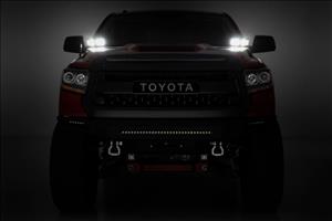 LED Light Kit Ditch Mount Dual 2 Inch Black Pairs Spot Toyota Tundra (14-21) Rough Country