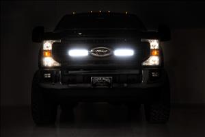 LED Light Kit Grille Mount 10 Inch Black Slimline Ford F-250 Super Duty (20-22) Rough Country