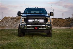 LED Light Kit Grille Mount 10 Inch Black Slimline Ford F-250 Super Duty (20-22) Rough Country