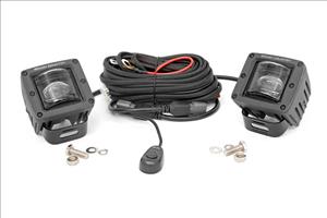 2 Inch Black Series LED Light Pods SAE Fog Pair Rough Country