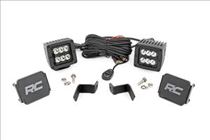 LED Light Kit Ditch Mount 2 Inch Black Pair Spot Ford F-150 (15-26)/F-150 Lightning (22-26) Rough Country
