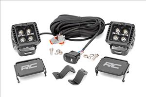 LED Light Kit Ditch 2 Inch Black Pair Amber DRL Ford F-150 (15-26)/F-150 Lightning (22-26) Rough Country