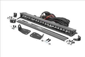LED Light Kit Bumper Mount 20 Inch Black Single Row White DRL Ford Bronco Sport (21-26) Rough Country