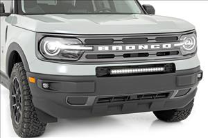 LED Light Kit Bumper Mount 20 Inch Black Single Row White DRL Ford Bronco Sport (21-26) Rough Country