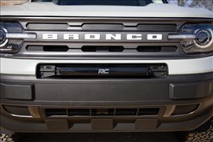 LED Light Kit Bumper Mount 20 Inch Black Single Row White DRL Ford Bronco Sport (21-26) Rough Country