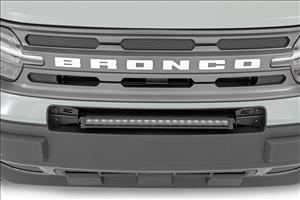 LED Light Kit Bumper Mount 20 Inch Black Single Row White DRL Ford Bronco Sport (21-26) Rough Country