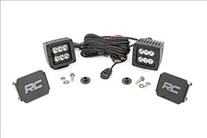 LED Light Kit Ditch Mount 2 Inch Black Pair Spot Pattern Ford Bronco (21-25) Rough Country