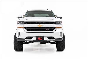LED Ditch Light Kit 2in Black Pair White DRL Silverado/Sierra 1500 (14-18 & Classic) Rough Country