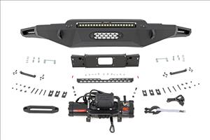 Hybrid Front Bumper 12000S Black LED w/ Amber DRL Toyota Tundra (22-26) Rough Country