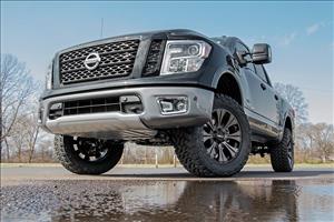 3 Inch Lift Kit N3 Struts & Shocks Red Nissan Titan 4WD (2017-2024) Rough Country