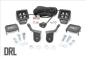 LED Light Kit Cage Mount 2 Inch Black Pair White DRL Honda Pioneer 1000/Pioneer 1000-6 Rough Country