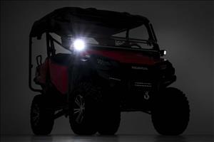 LED Light Kit Cage Mount 2 Inch Black Pair White DRL Honda Pioneer 1000/Pioneer 1000-6 Rough Country