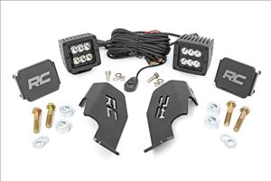 LED Light Kit Cage Mount 2 Inch Black Pair Honda Talon 1000 Rough Country