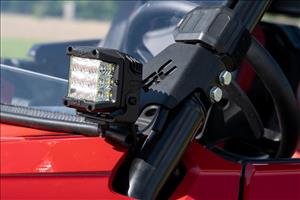 LED Light Kit Cage Mount 2 Inch Black Pair Honda Talon 1000 Rough Country