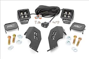 LED Light Kit Cage Mount 2 Inch Black Pair White DRL Honda Talon 1000 Rough Country