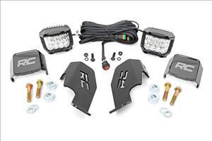 LED Light Kit Cage Mount 2 Inch Chrome Pair Wide Angle Honda Talon 1000 Rough Country