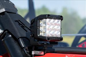 LED Light Kit Cage Mount 2 Inch Chrome Pair Wide Angle Honda Talon 1000 Rough Country