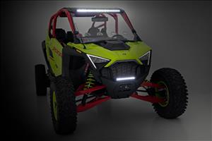 LED Light Winch Mount RS4500S 10 Inch Black Slimline Polaris RZR Pro R Rough Country