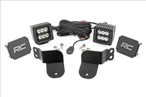 LED Light Kit Cage Mount 2 Inch Black Pair Spot Polaris General XP 4 1000 Rough Country