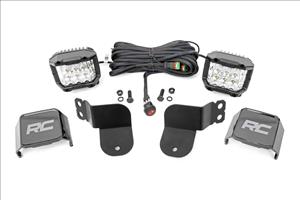 LED Light Kit Cage Mount 3 Inch OSRAM Wide Angle Polaris General XP 4 1000 Rough Country