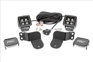 LED Light Kit Cage Mount 2 Inch Black Pair Amber DRL Polaris General XP 4 1000 Rough Country