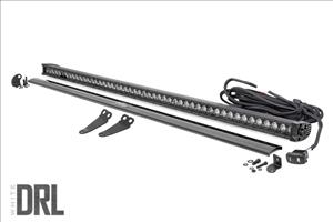 LED Light Kit Lower Windshield 50 Inch Black Single Row White DRL Polaris General XP 4 1000 Rough Country