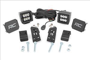 LED Light Kit A Pillar Mount 2 Inch Black Pair Spot Polaris RZR PRO XP Rough Country