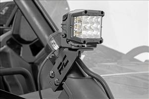 LED Light Kit A Pillar Mount 2 Inch Black Pair Spot Polaris RZR PRO XP Rough Country
