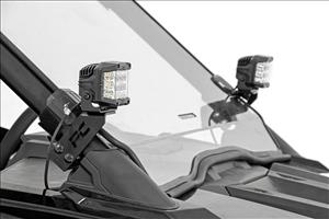 LED Light Kit A Pillar Mount 2 Inch Black Pair Flood Polaris RZR PRO XP Rough Country