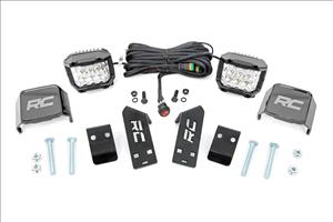 LED Light Kit A Pillar Mount 2 Inch Chrome Pair Wide Angle Polaris RZR PRO XP Rough Country