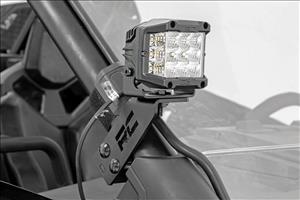 LED Light Kit A Pillar Mount 2 Inch Chrome Pair Wide Angle Polaris RZR PRO XP Rough Country