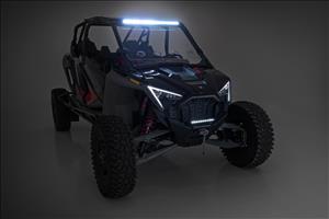 30 Inch Single Row Light Mount Front Black Series White DRL Polaris RZR Turbo R Rough Country