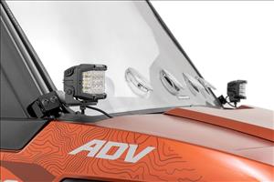 LED Light Kit Front Mount 2 Inch Black Pair White DRL Polaris XPEDITION XP 5 Rough Country