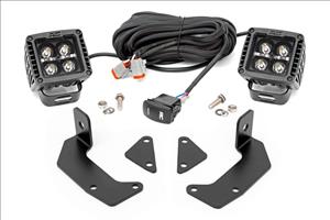 LED Light Kit Cage Mount 2 Inch Black Pair White DRL CFMOTO UFORCE 1000 Rough Country