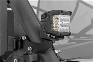 LED Light Kit Cage Mount 2 Inch Black Pair White DRL CFMOTO UFORCE 1000 Rough Country